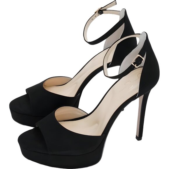 Jessica Simpson Sohilea Platform Two-Piece Heels Black Suede Women's US 9M - Picture 2 of 6